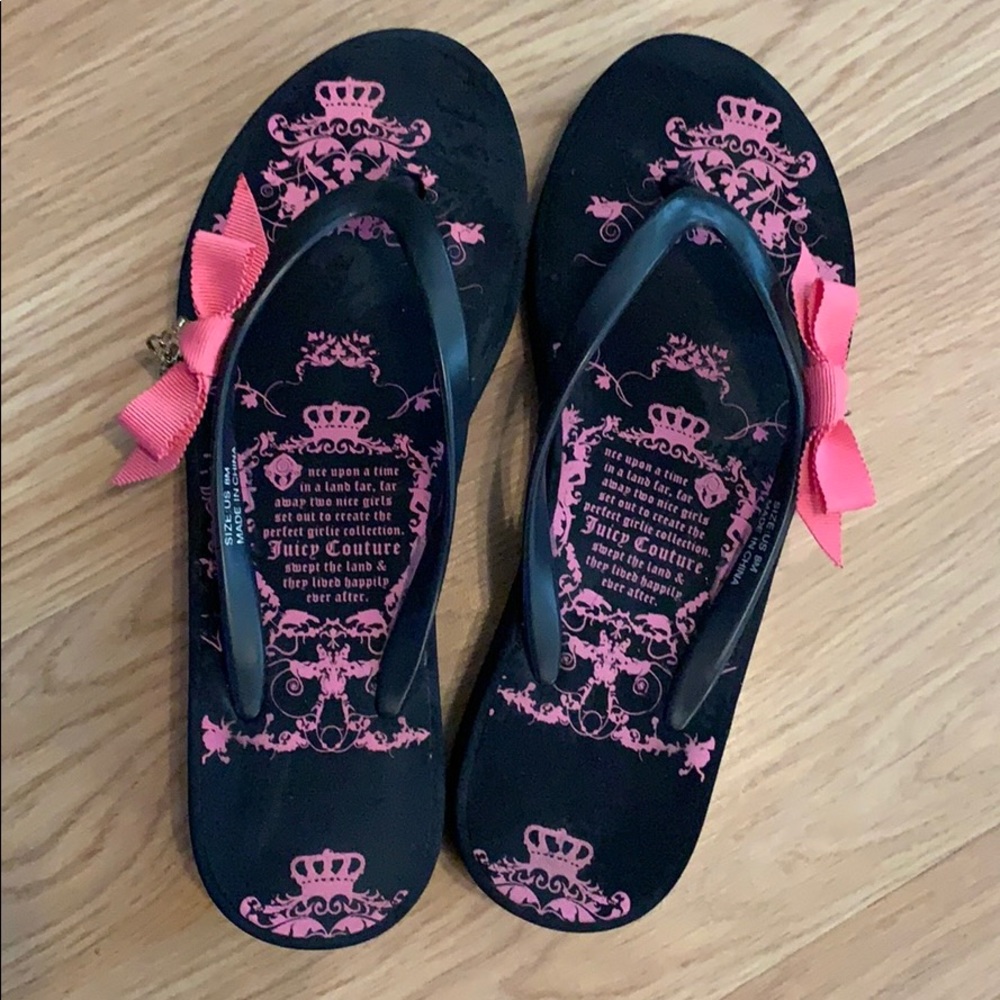 Juicy Couture Scottie Crown Flip Flops.